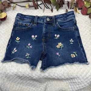 JUMPING BEANS | Flower Embroidered Denim Shorts